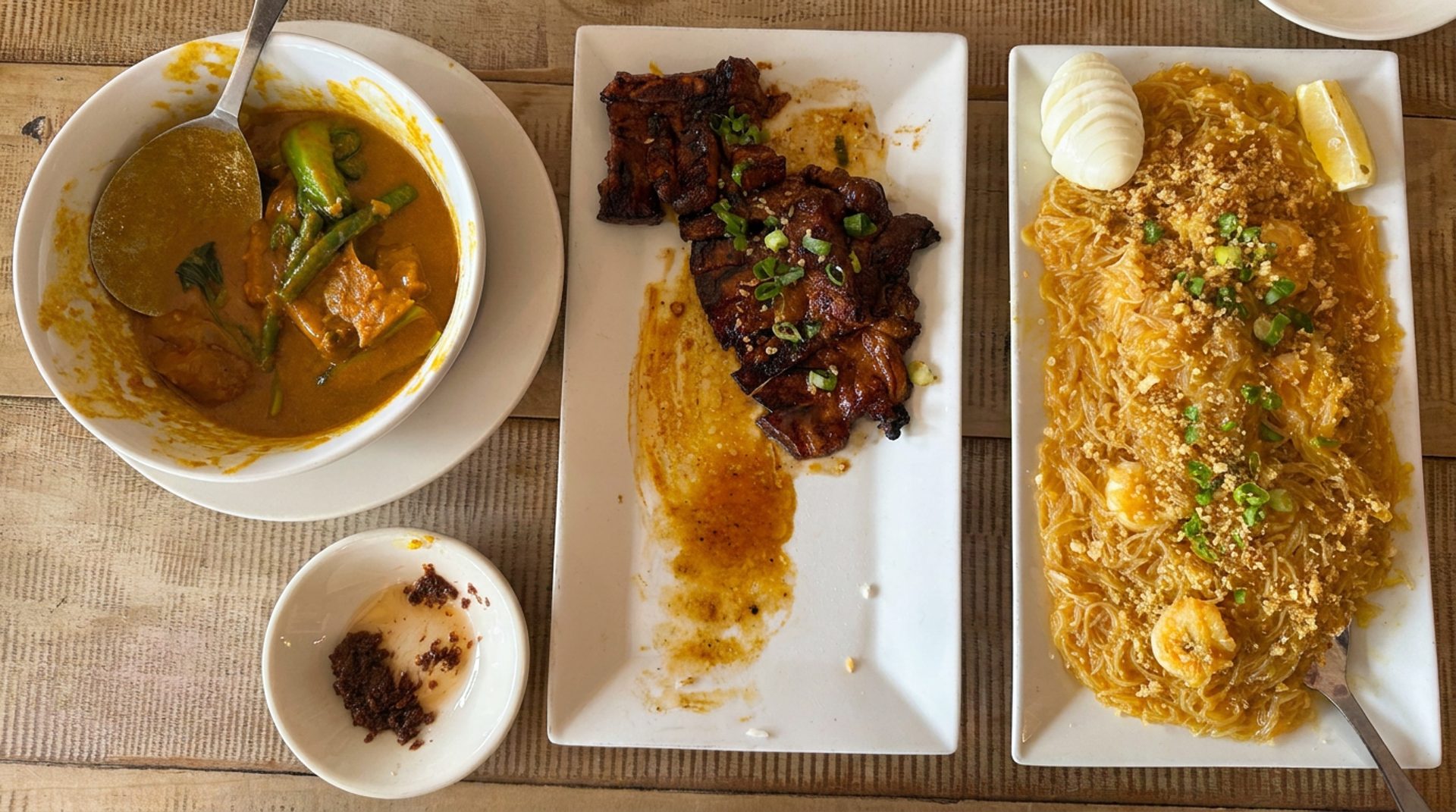 Staple dishes, cooked straight